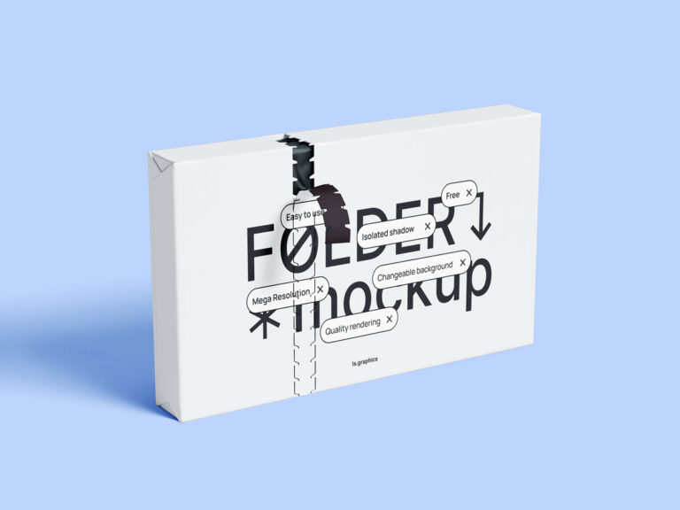 standing paper packaging box mockup