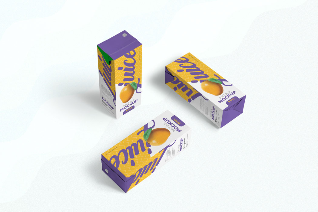 three juice box mockup