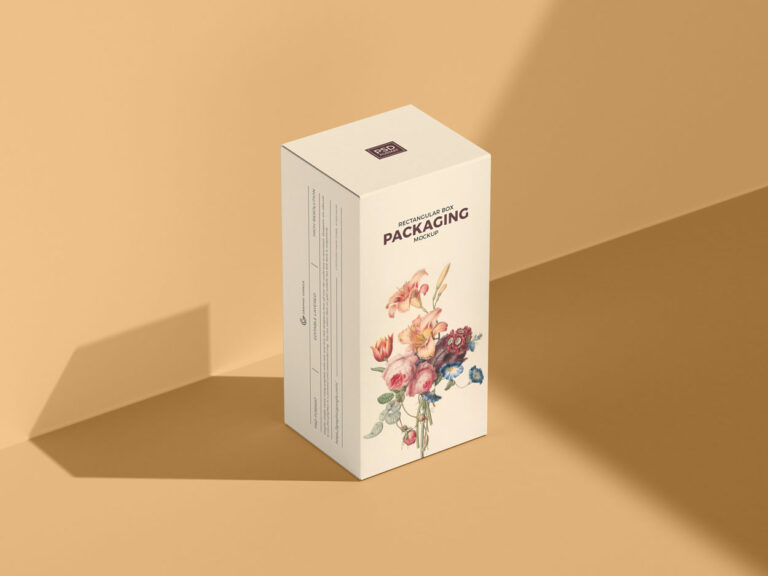 vertical paper box mockup