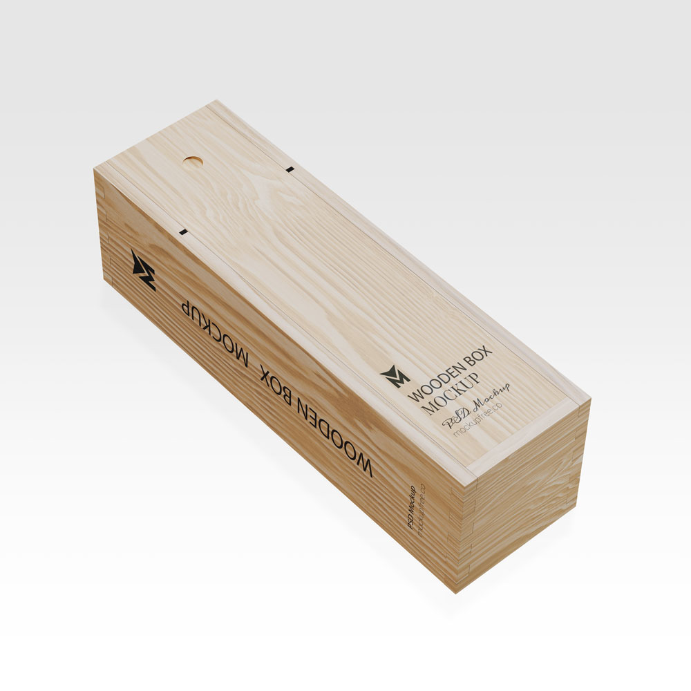 wooden box mockup